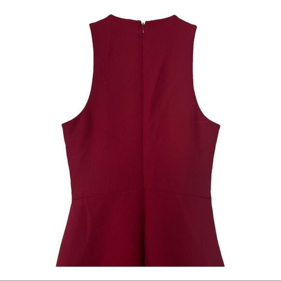 ☀️❄️cinq a sept Piper Ruffle Midi Asymmetrical Dress in Pomegranate Sz 4 - Picture 8 of 13